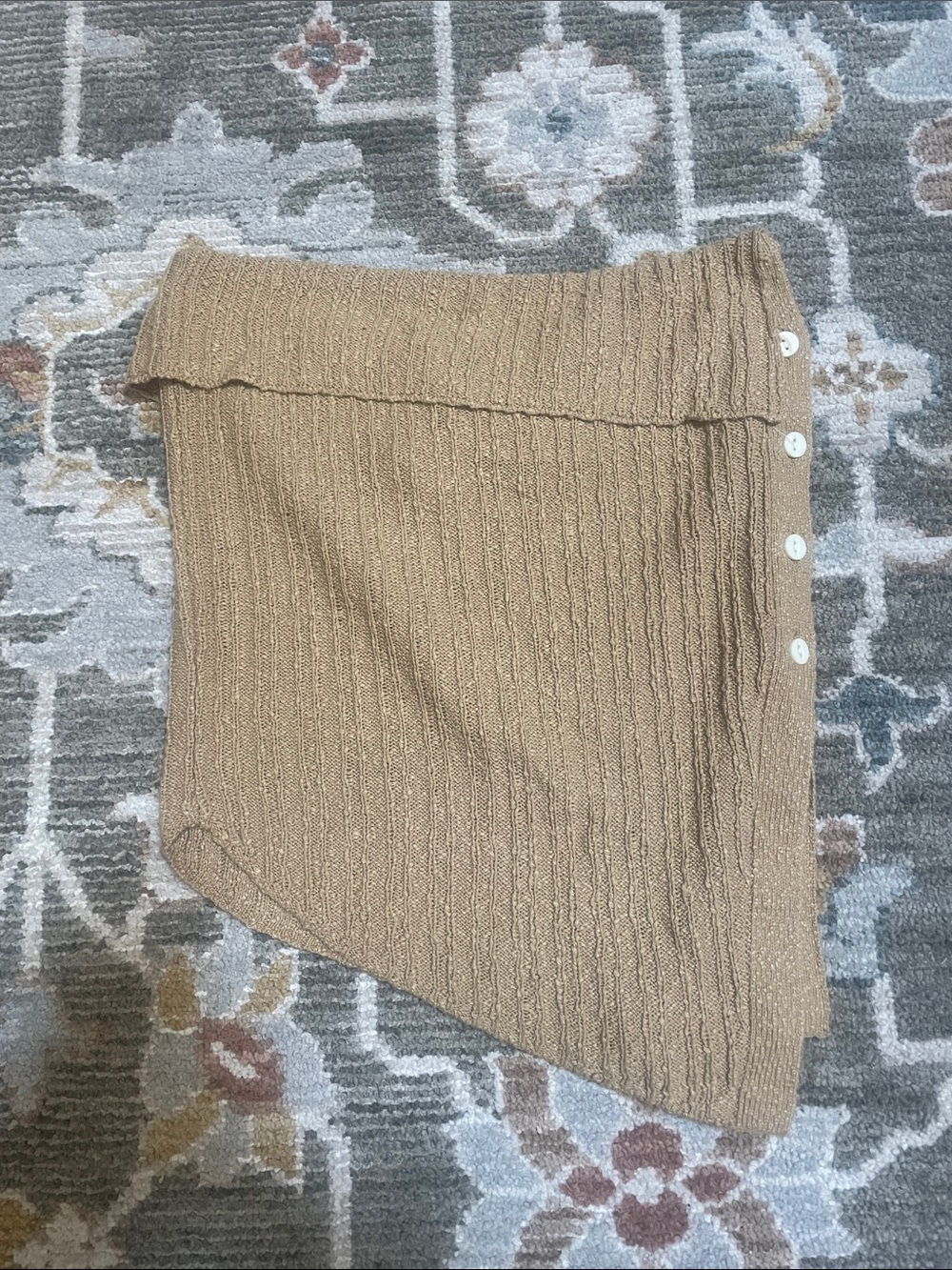 Free People knit asymmetrical tube top with buttons on the side